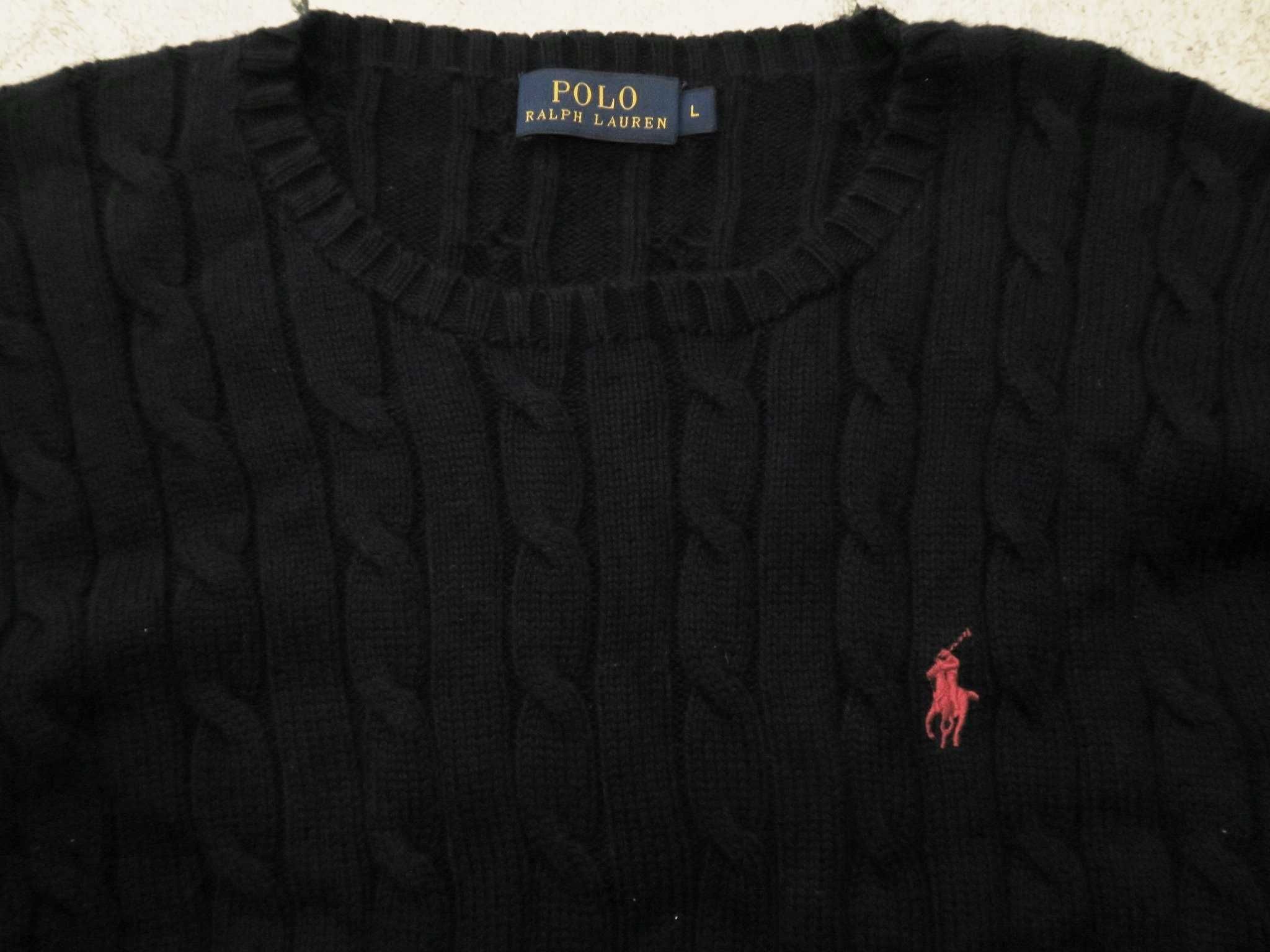 Ralph Lauren sweter w warkocz nowsze kolekcje DAMSKI L