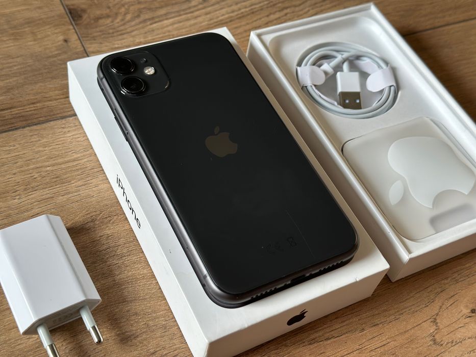 iPhone 11 64GB czarny z ładowarką bateria 92%