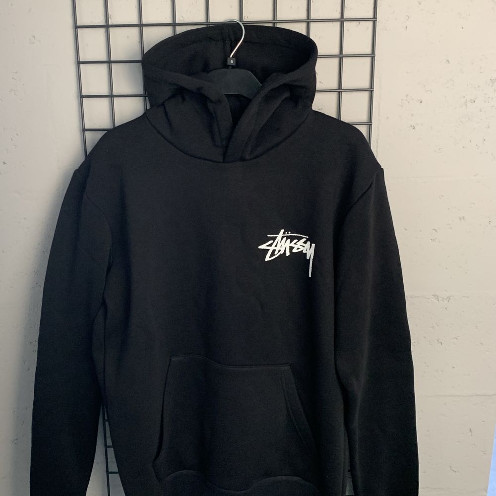 Худі Stussy, чорний худі, утеплений худі