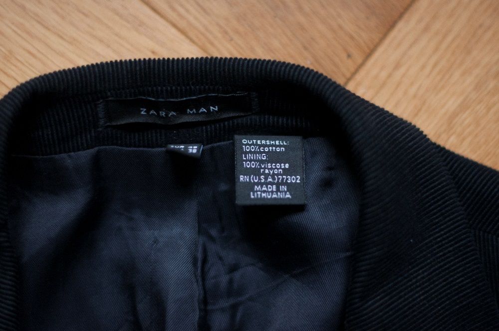 ZARA MAN Marynarka sztruksowa granatowa rozmiar 48