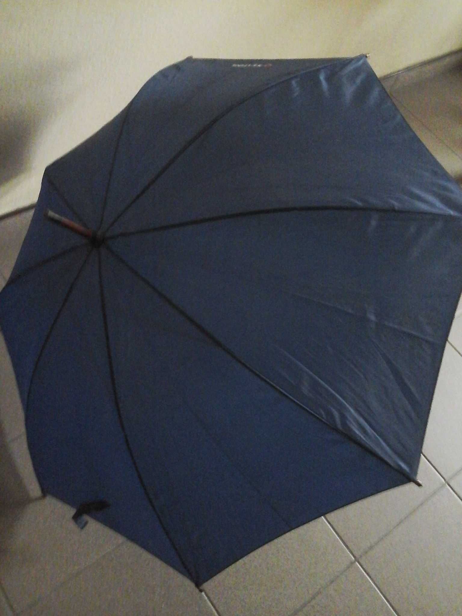 parasolka niebieska rozkładana ze szpikulcem