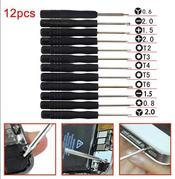 Набор инструментов, отверток для ремонта телефонов 12шт клей Б 7000