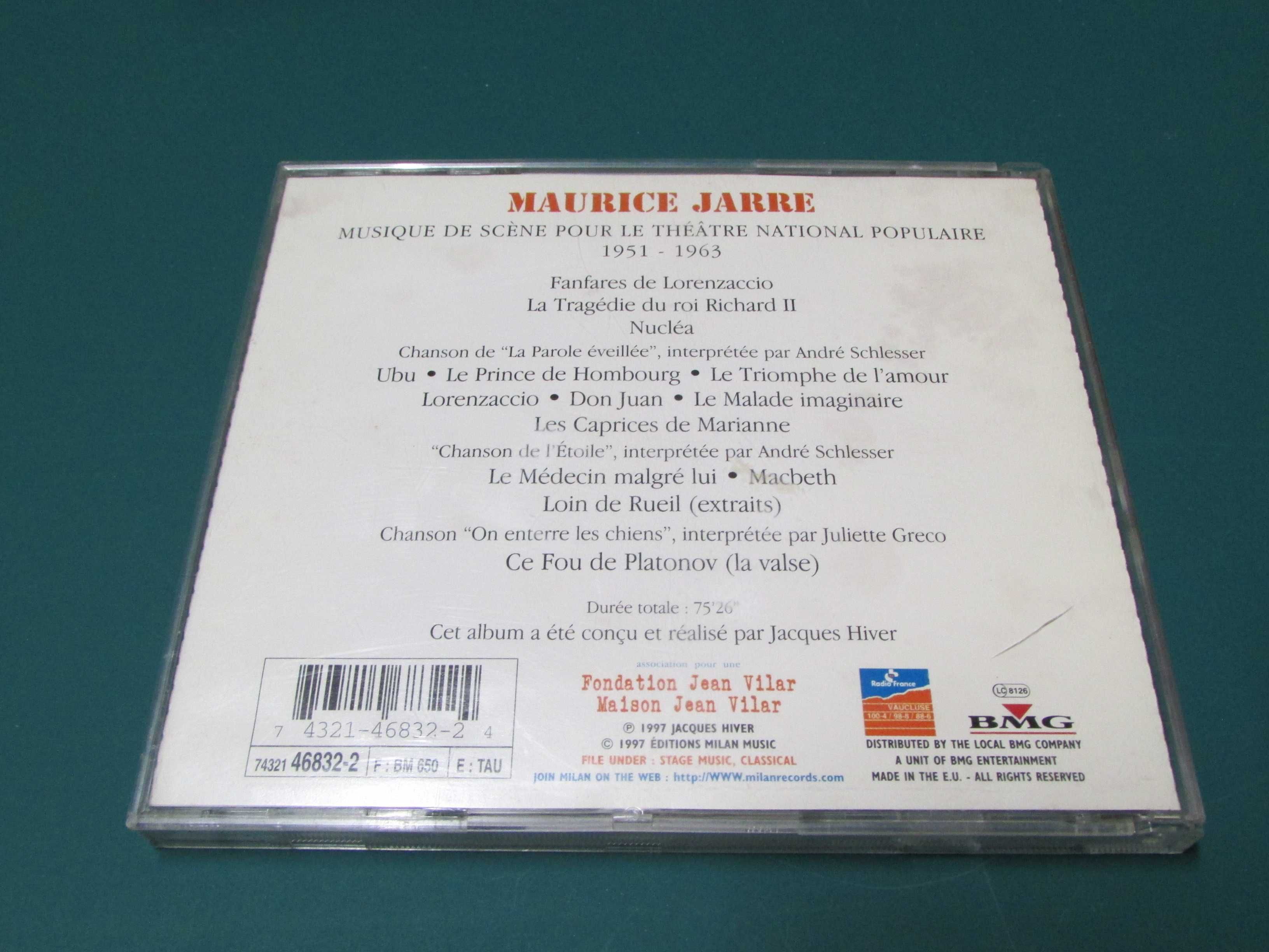 Maurice Jarre - Musique de Scène / Stage Music - CD