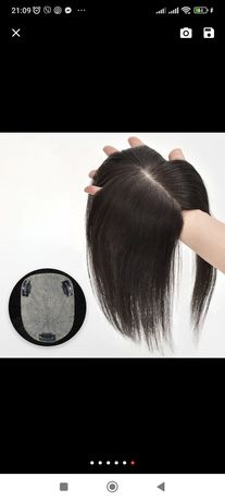 Накладка из натуральных волос / топпер / полупарик / шиньон