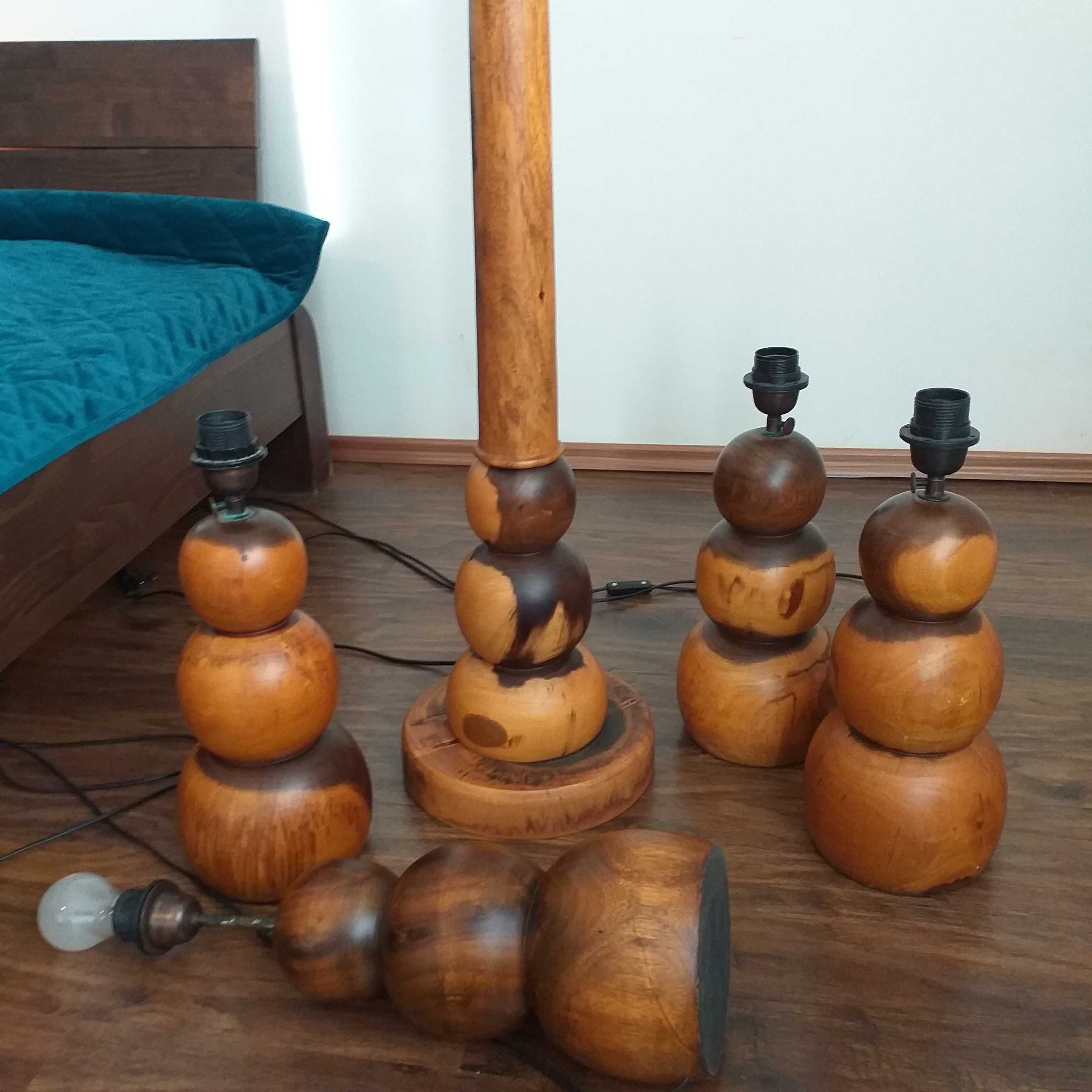 5szt duńska lampa teak '60 drewno tekowe organiczne lampy kolonialne