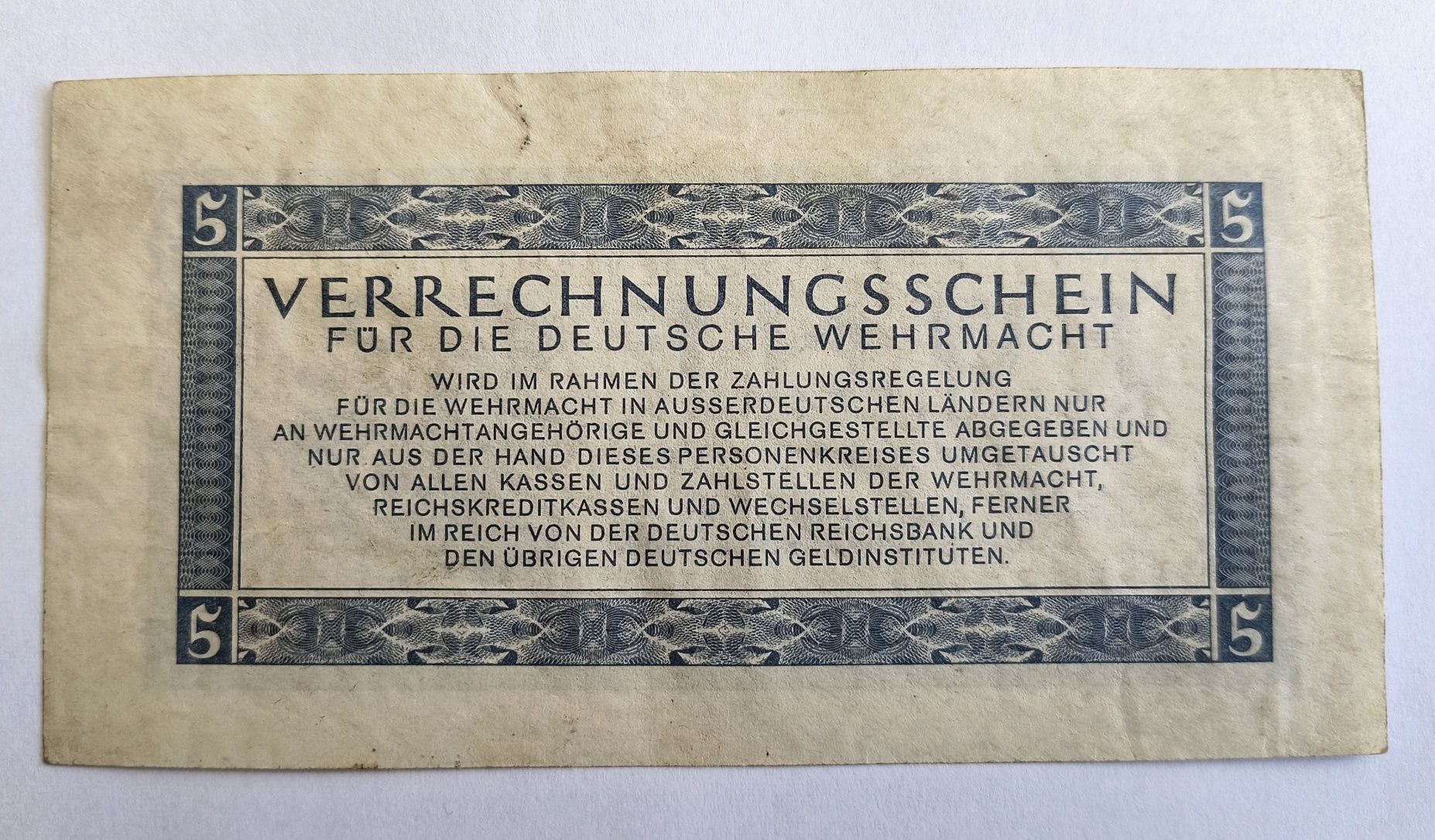 5 Reichsmark Wehrmacht 1944