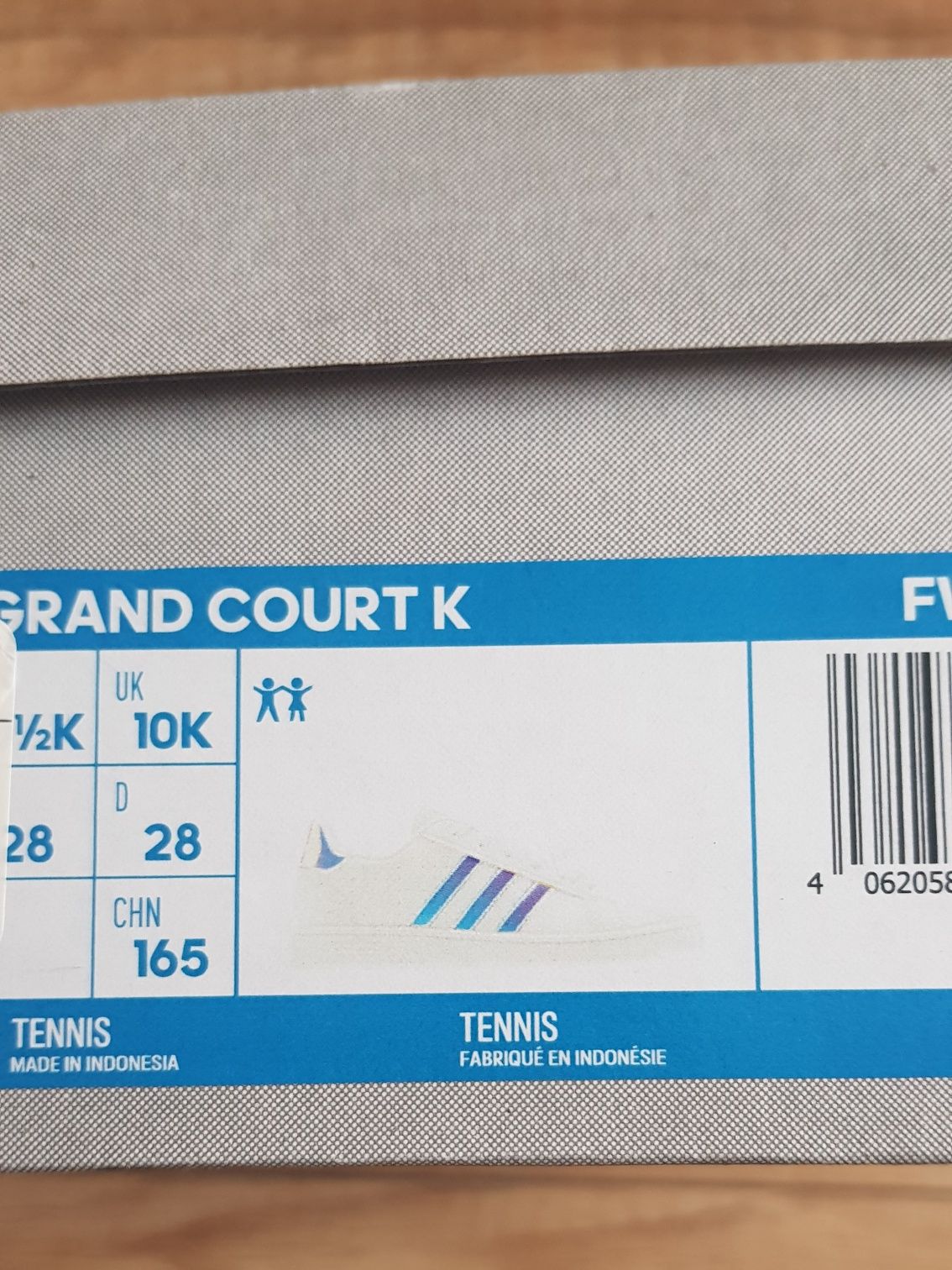 Adidas Grand Curt K 28 buty adidasy dziecięce białe holo jak nowe