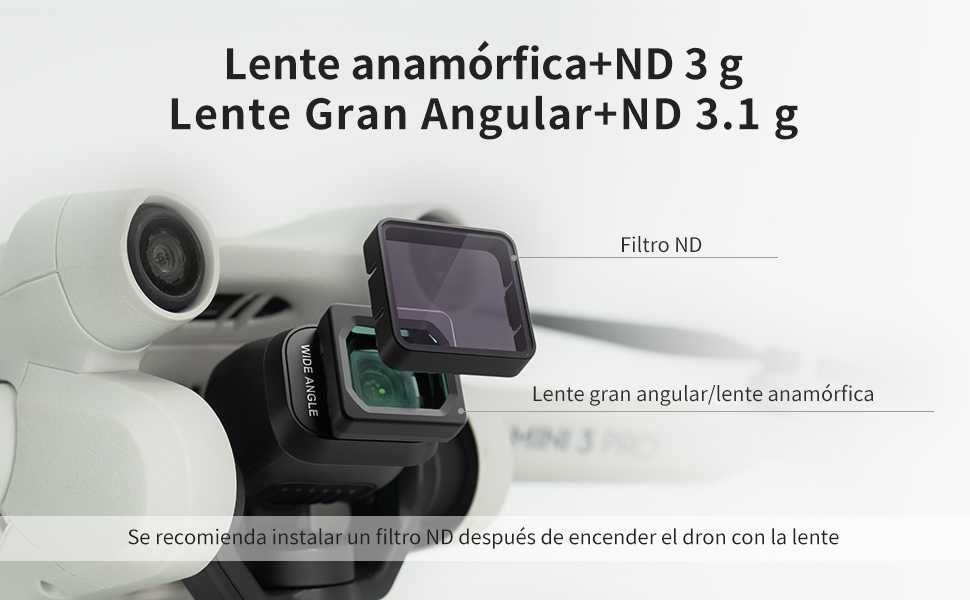 Freewell Lente Anamórfica + Grande Ângular + filtros ND DJI Mini 3 Pro