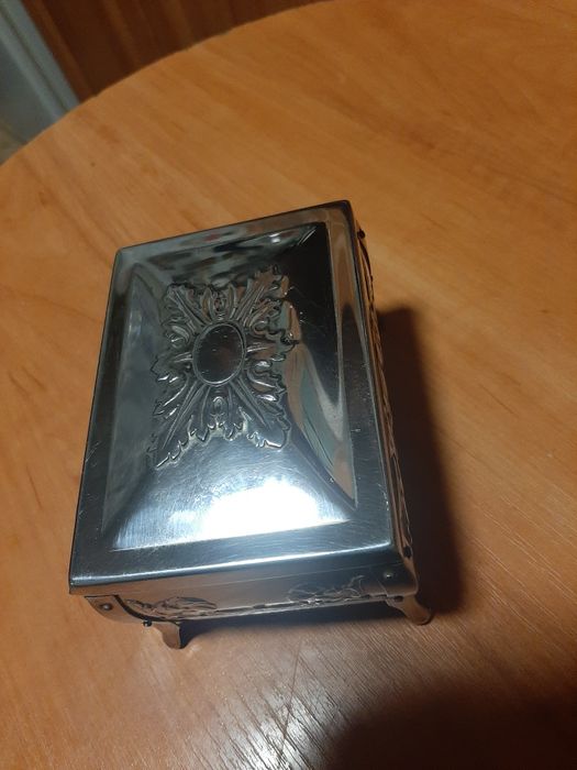 Szkatułka ze stali nierdzewnej Stainless Steel Poland  Prl