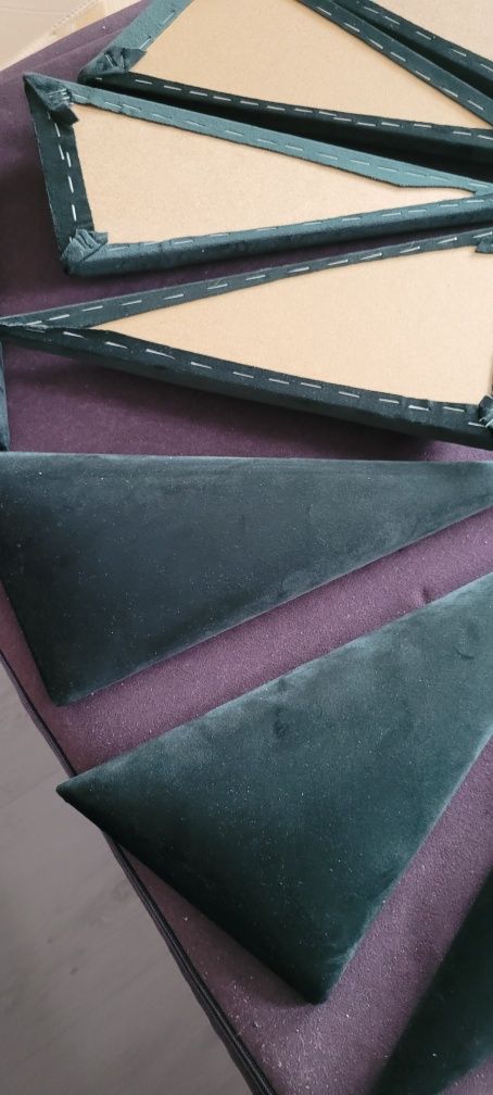 Panel ścienny tapicerowany zielony 15×30 prawy i lewy 10 szt razem