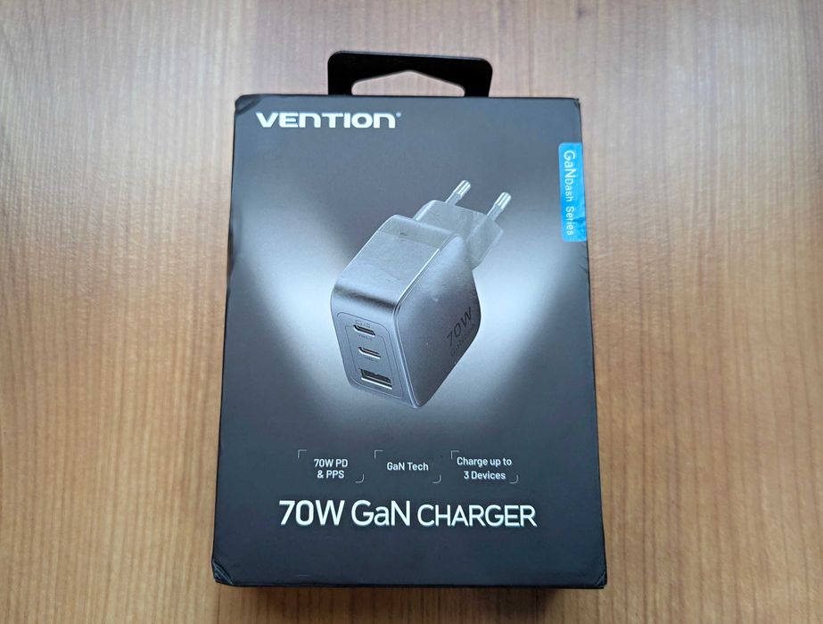 Быстрая зарядка PD Vention 70W Gray 3-Port USB (C+C+A)
