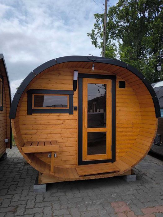 Sauna ogrodowa OD RĘKI Ogrodowa Ellipse Owalna SPA Ogrodowe