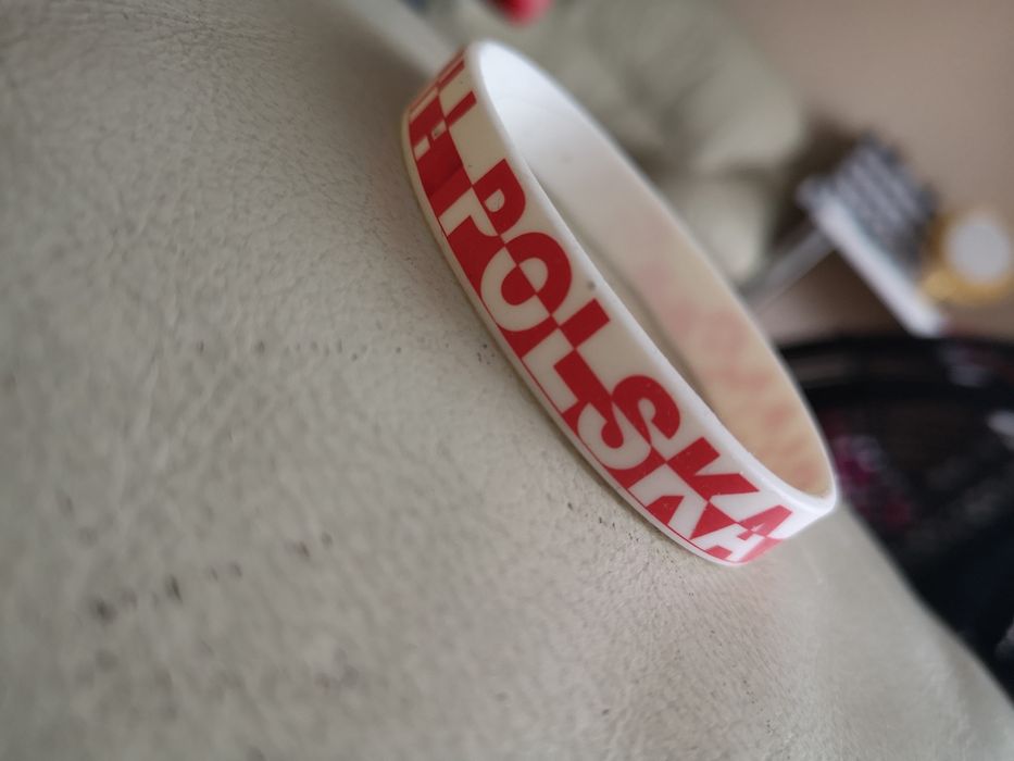 Gumowa bransoletka Polska biało czerwoni