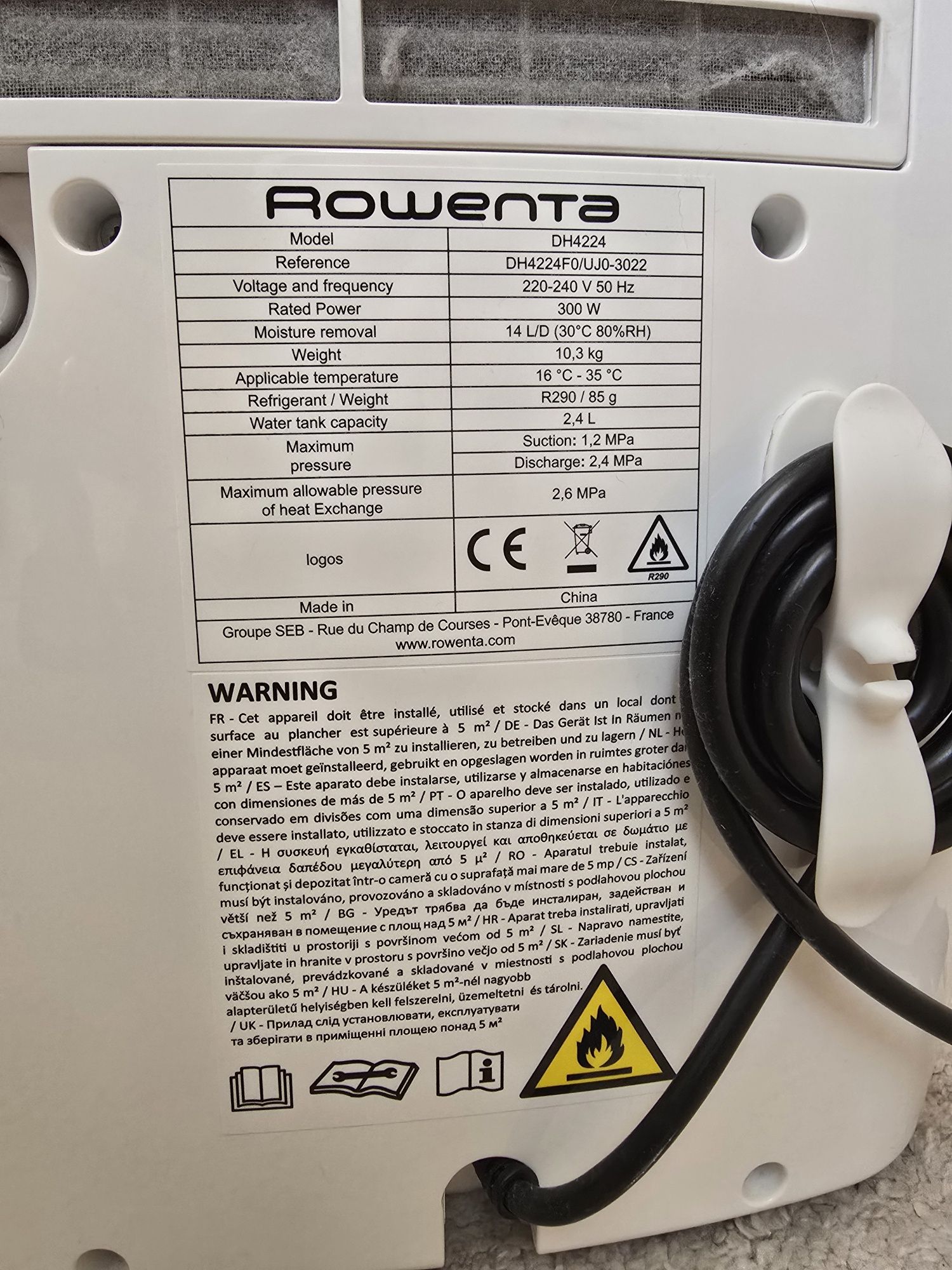 Desumidificador Rowenta 14L