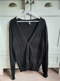 H&M Klasyczny męski czarny bawełniany kardigan rozmiar L