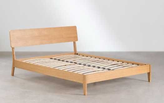 Cama Madeira Casal Estilo Nórdico Nova
