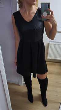 Sinsay czarna sukienka cekiny 38/M nowa z metkami