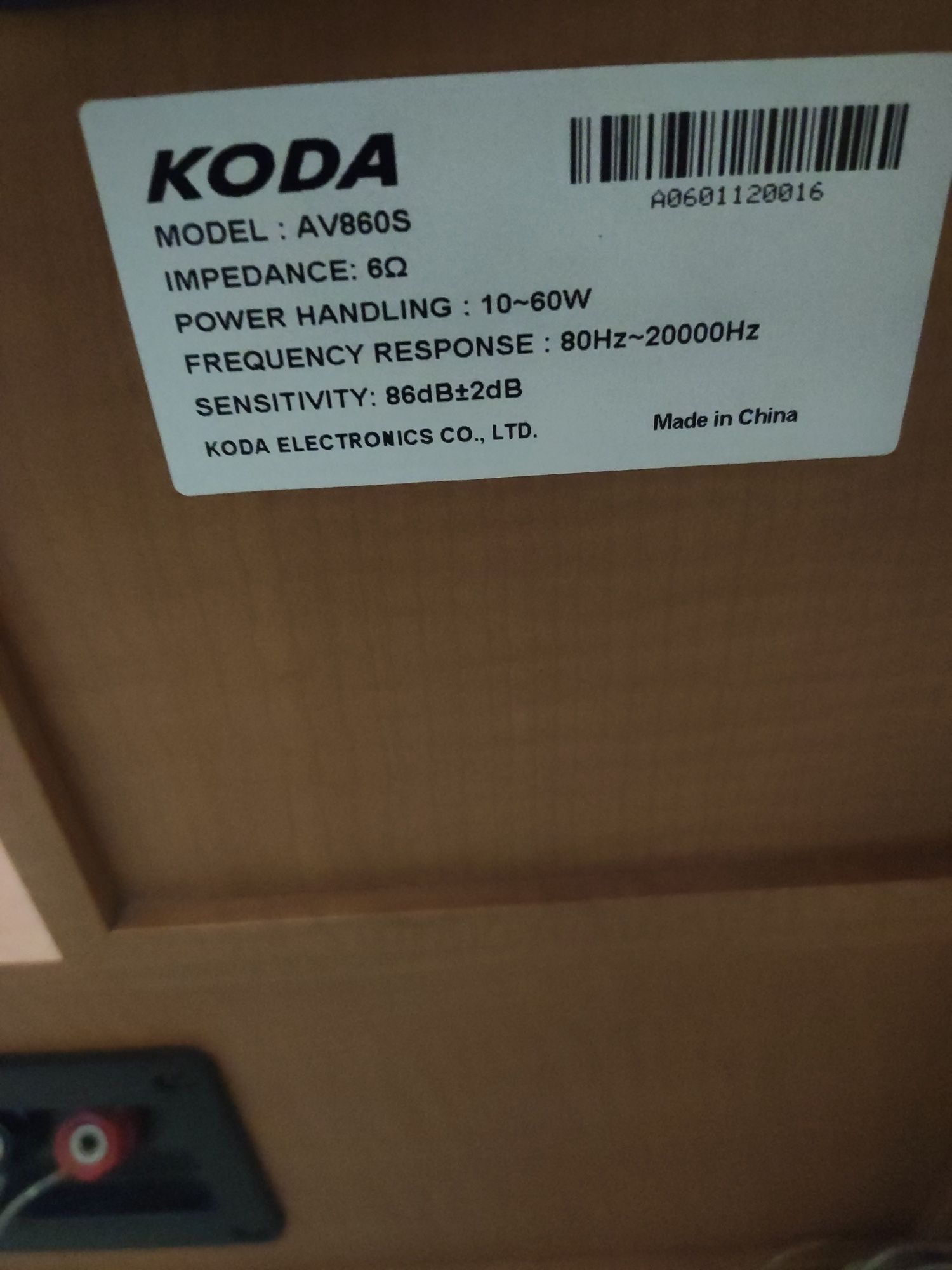 Zestaw głośników KODA AV860C