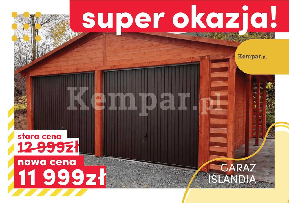 Garaż drewniany Wiata garażowa Wiata drewniana ISLANDIA