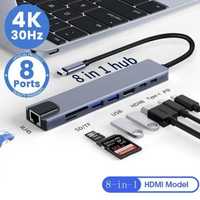 USB Hub Хаб Переходник для MaBook Ноутбук ТуреС USB.30 Ethernet HDMI