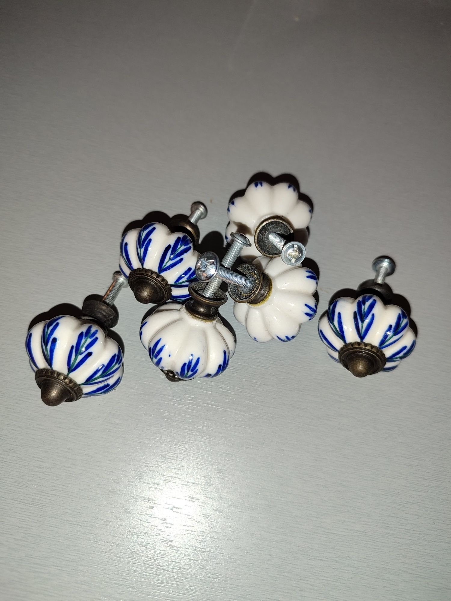6 puxadores porcelana