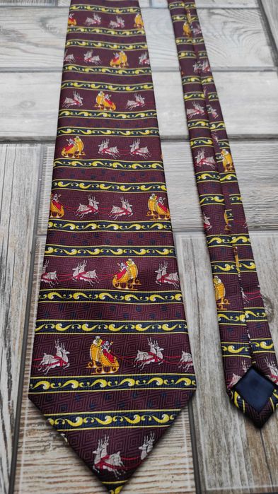 Праздничный галстук, краватка на зиму Санта Дед мороз