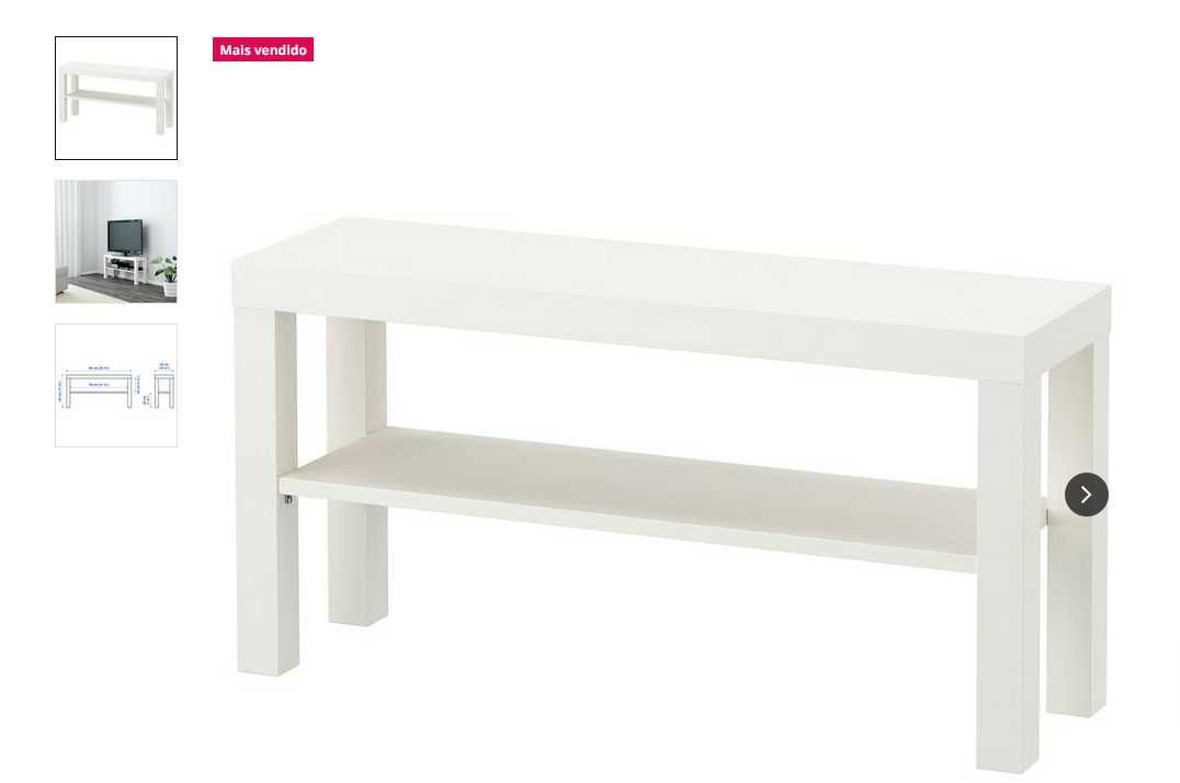 IKEA LACK Móvel TV, branco, 90x26x45 cm