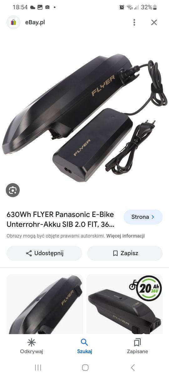 Orginał Nowa Ładowarka FLYER FIT CHARGER FOR Panasonic 36v SIB2 & STB