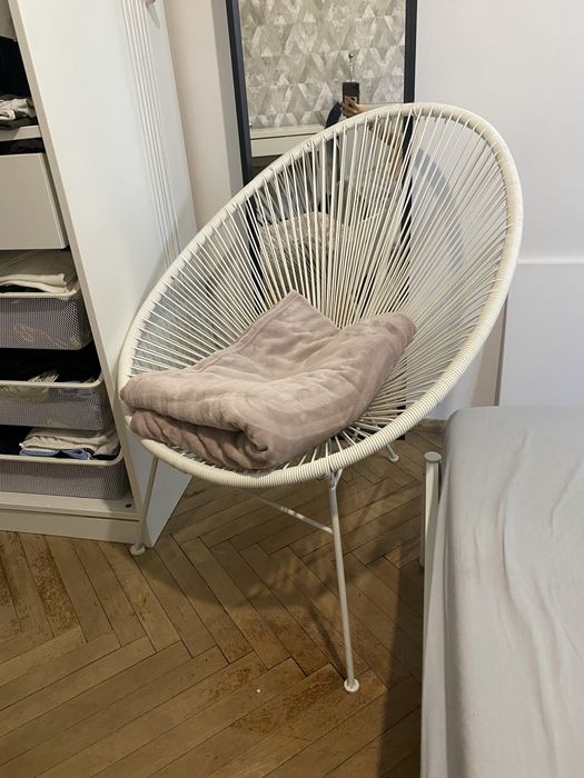 biały fotel wypoczynkowy do ogrodu/domu Acapulco