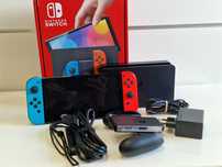 Konsola Nintendo SWITCH Oled Neon Komplet Sklep Zamiana