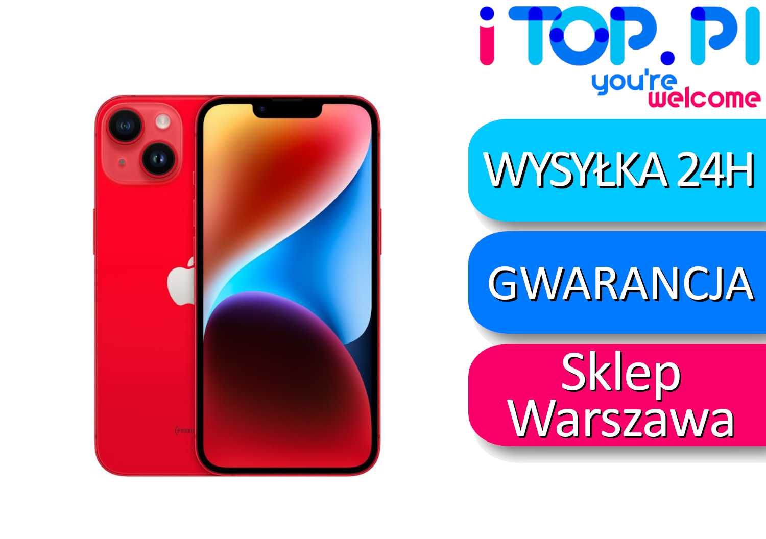 iPhone 14 128GB Czerwony I Jak nowy I Gwar 12 msc I Sklep iTop Muranów