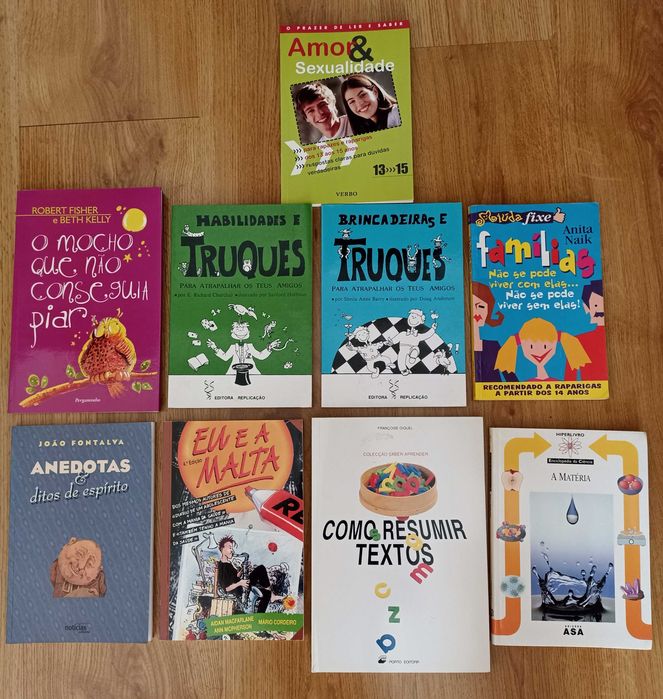 Lote de 9 livros temas diversos para jovens