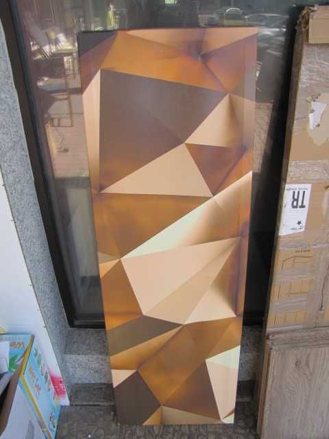 Obraz geometryczny wzór 120 x 40 cm beze brązy