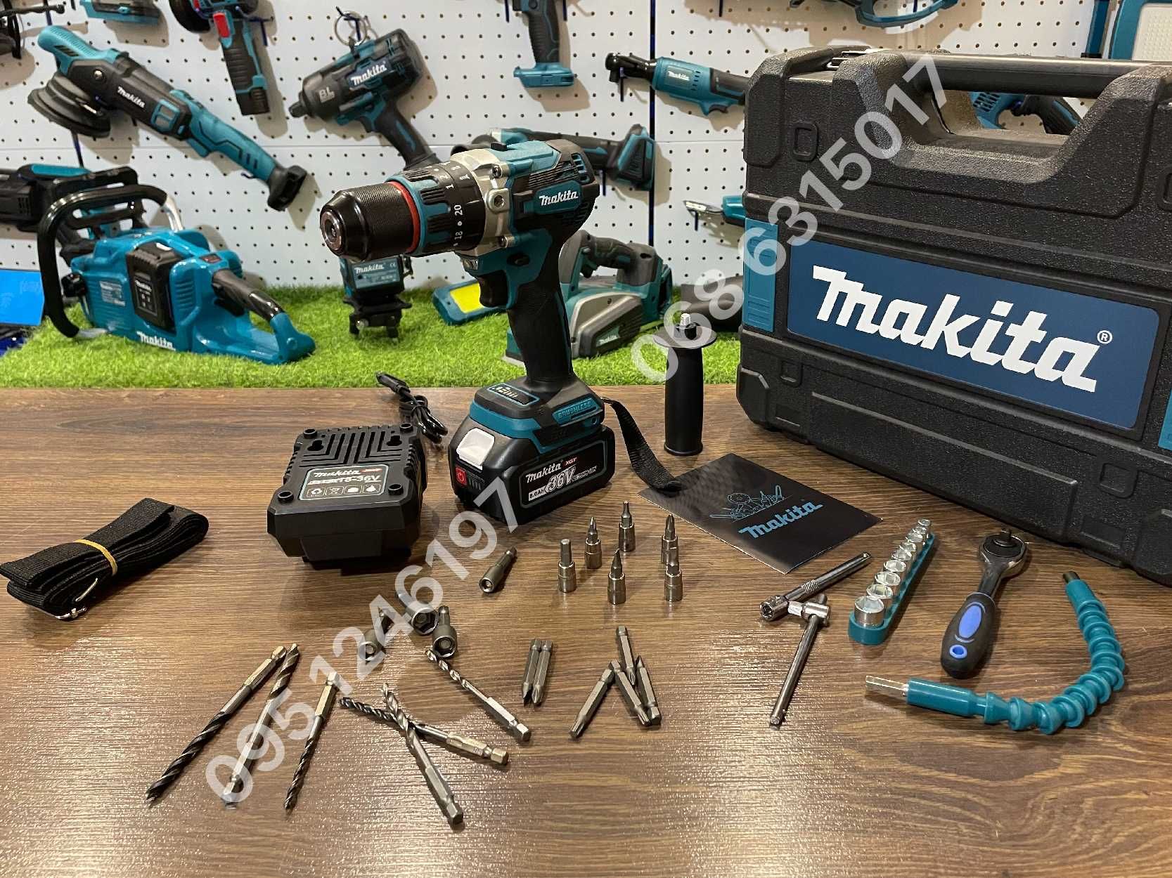 Шуруповерт аккумуляторный Makita DHP485 шурупокрут набор инструментов