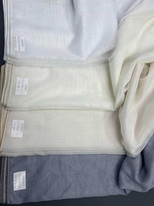 Тюль Бамбук, однотонный тюль с утяжелителем BAMBO,производитель Турция