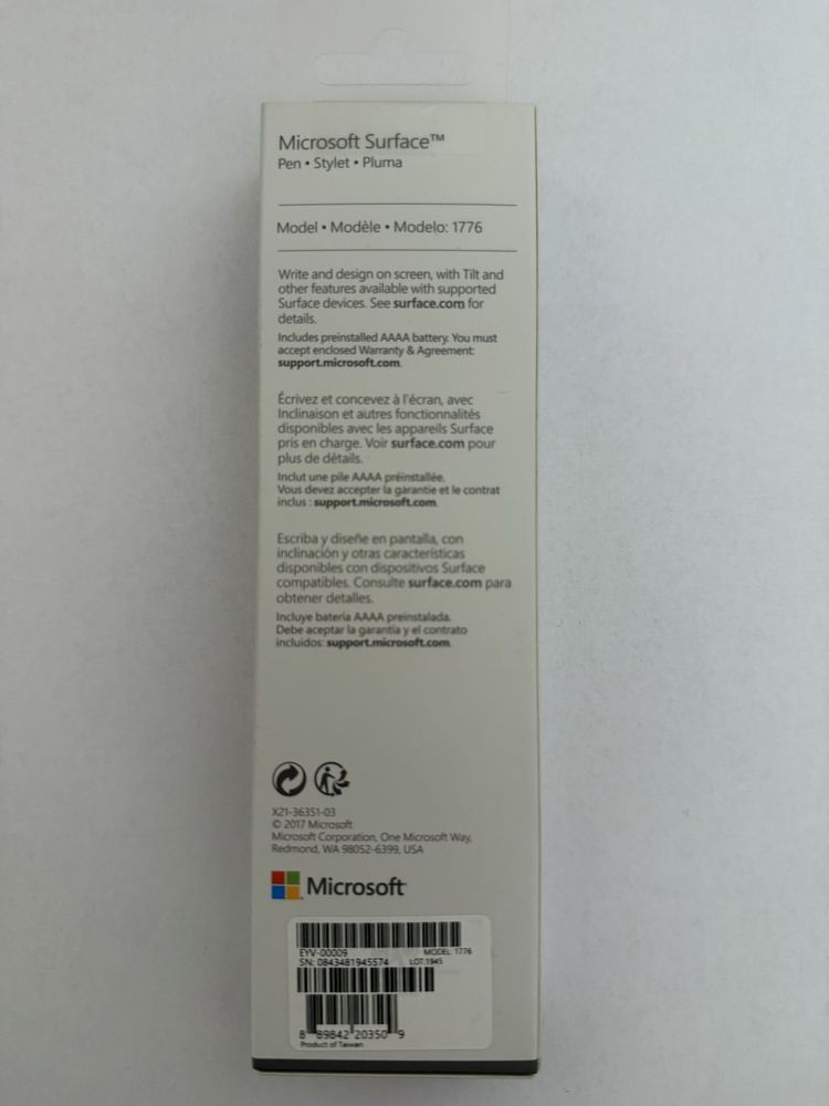 Нова, оригінальна ручка/стилус Microsoft Surface Pen (Модель 1776)
