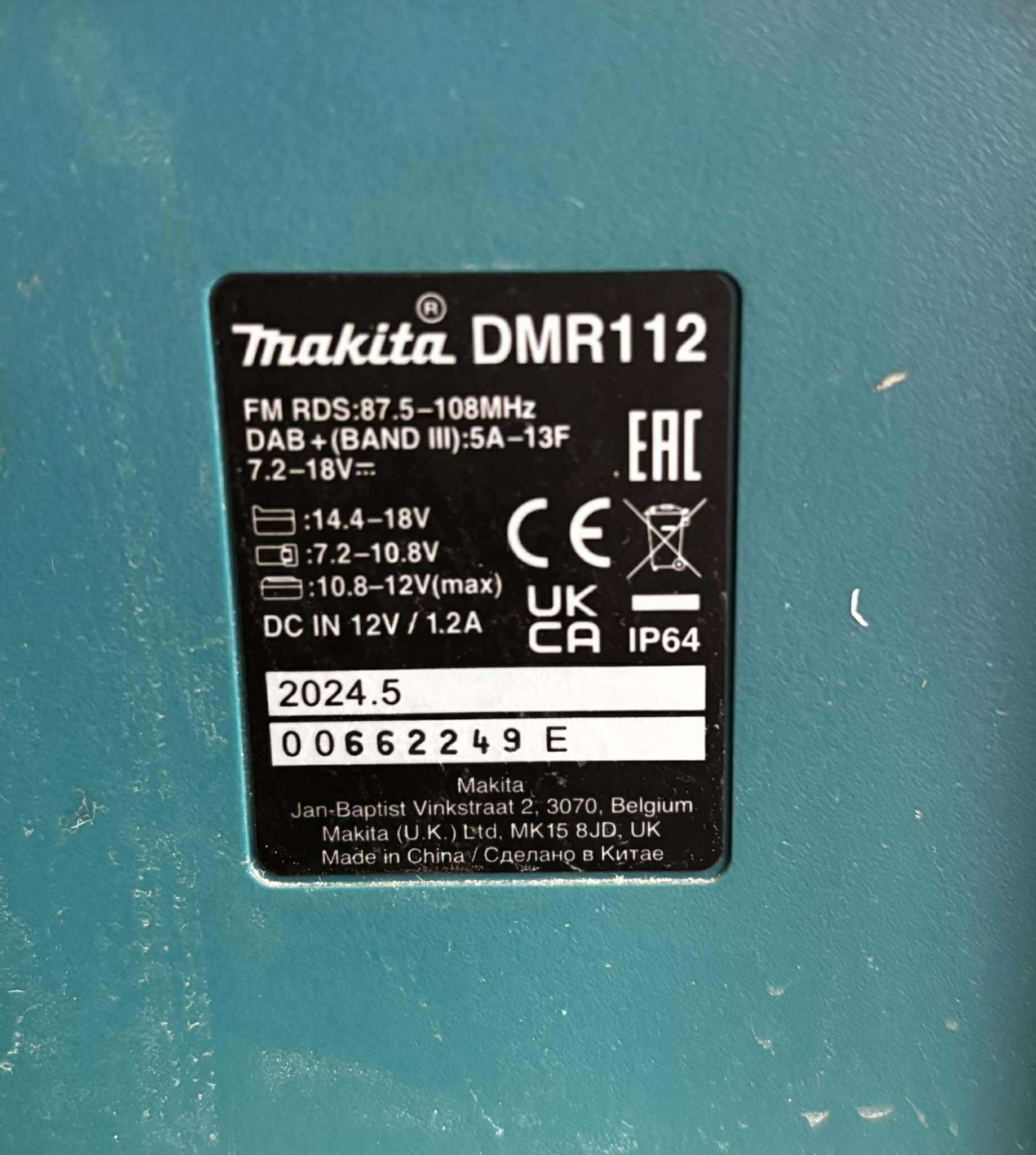 Radio budowlane MAKITA DMR 112 + Pud., zasilacz