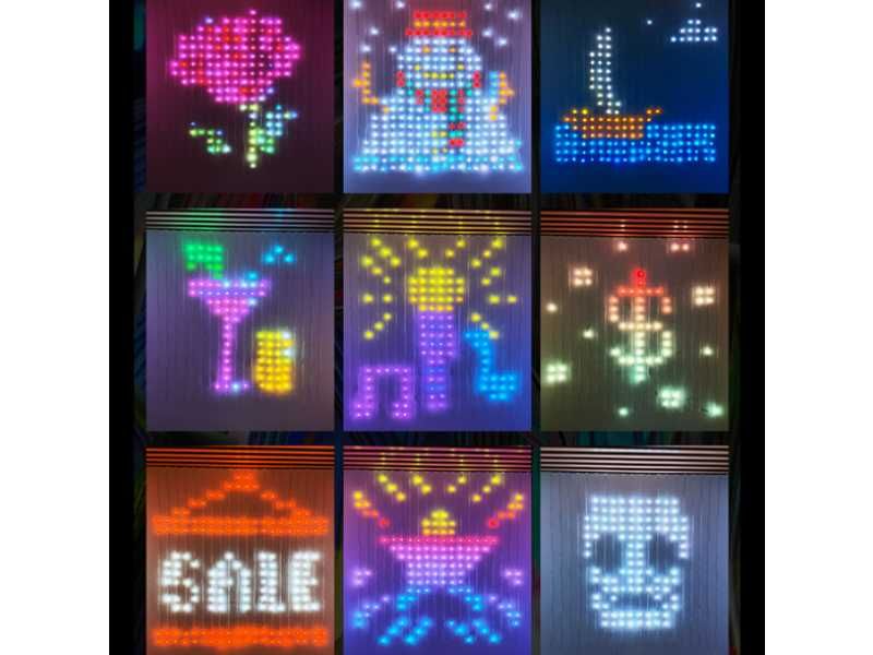 Sterowana KURTYNA LED własne wzory WISZĄCE światełka