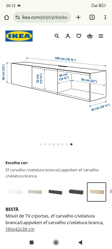 Vendo móvel aparador de TV, modelo BESTA, IKEA. Está como novo.
