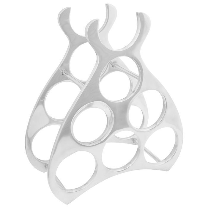 vidaXL Stojak na wino srebrny 38 x 33 x 13 cm aluminium