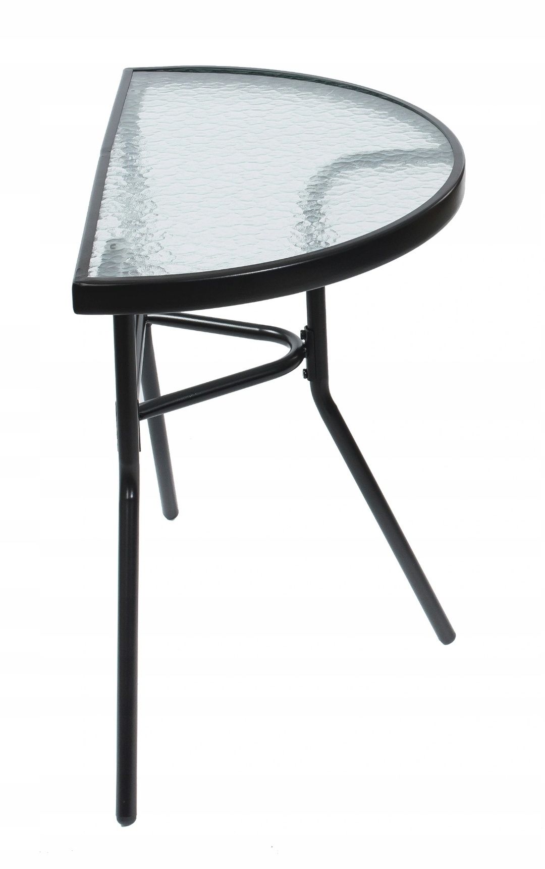 Meble balkonowe stół szklany i krzesło czarne ogród OKAZJA GWARANCJA