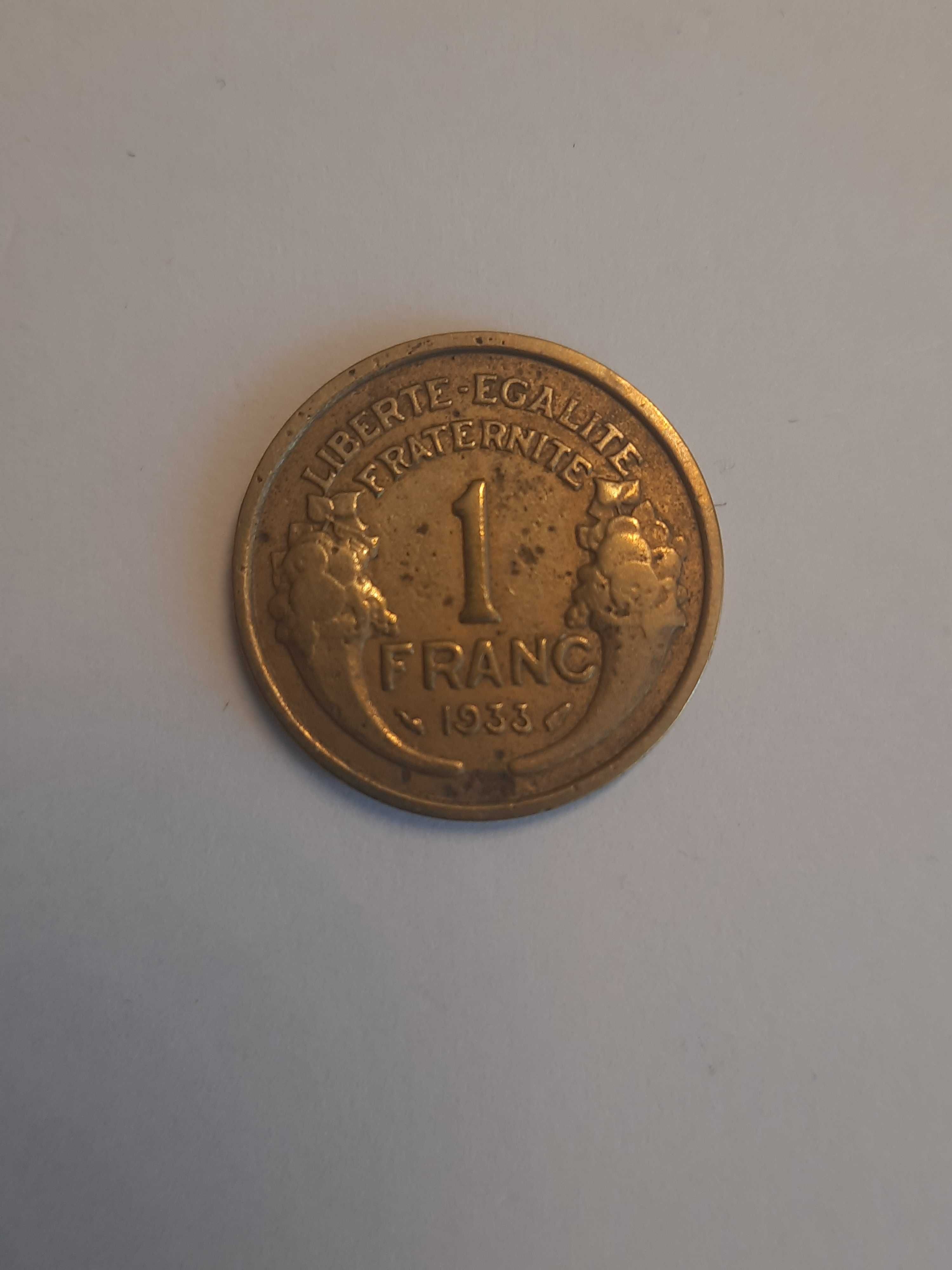 Francja, zestaw 4 monet, lata 1923-33