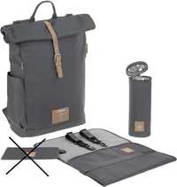 Plecak torba LASSIG BABY rolltop Anthracite + akcesoria