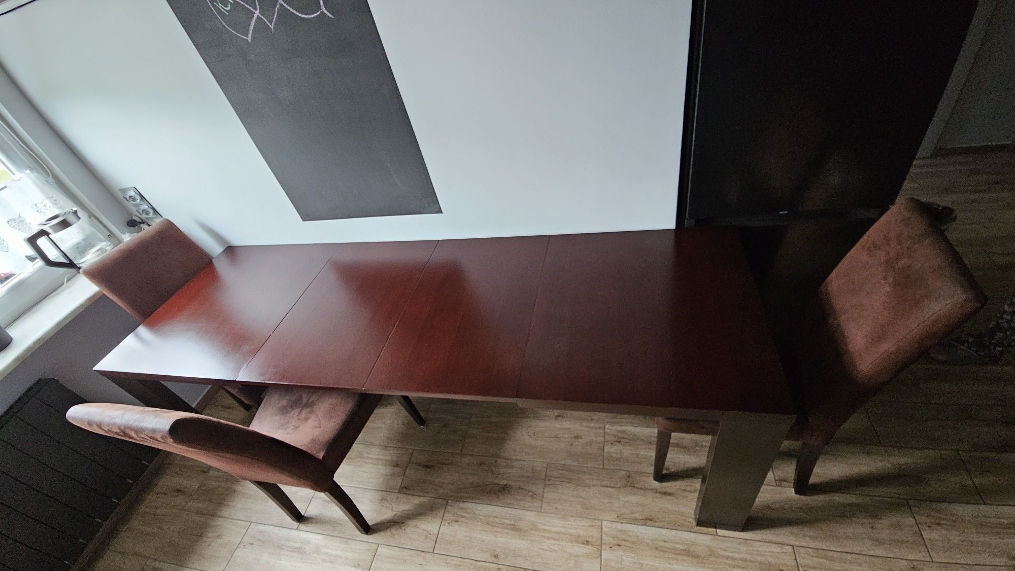 Stół drewniany + 4 krzesła Wenge