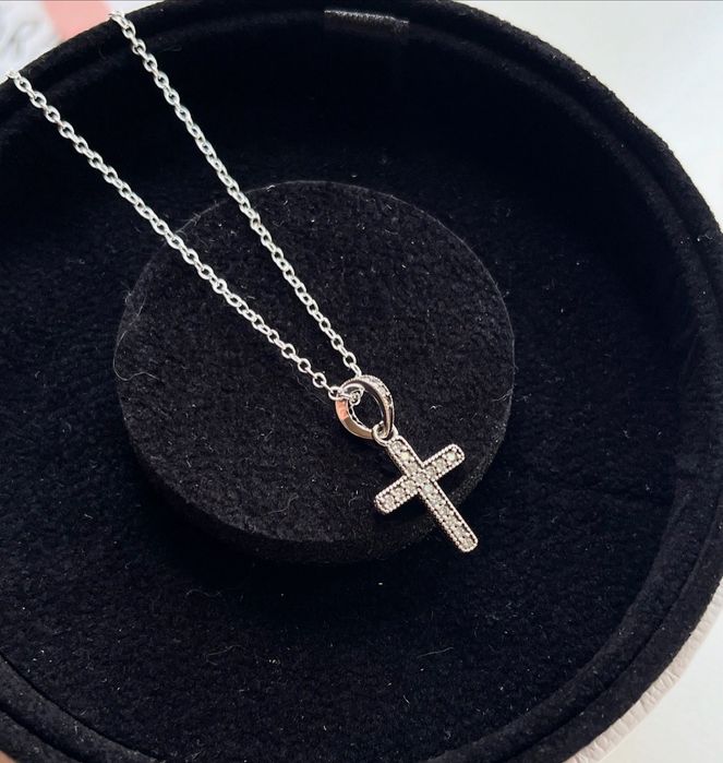Хрестик Пандора 925 проба із ланцюжком