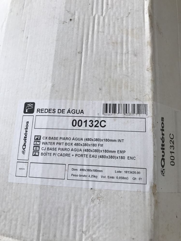 Caixa, aro e porta para contador agua 00.132c e 00.132 medida 480x380