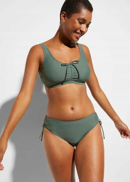 B.P.C oliwkowy biustonosz bikini z marszczeniem 40.
