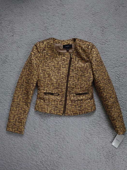 Złota marynarka na zamek Mango roz. S, nowa