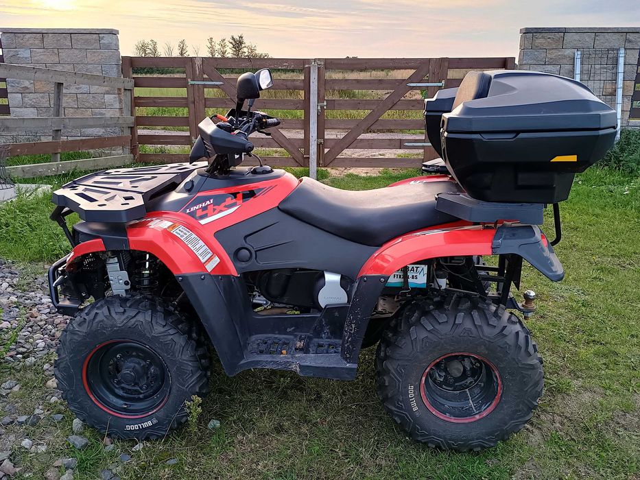Nowy Linhai 300 4×4 (2022) • 215 km • homologacja • kufer • przyczepka