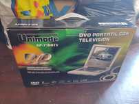 DVD portátil com televisão.